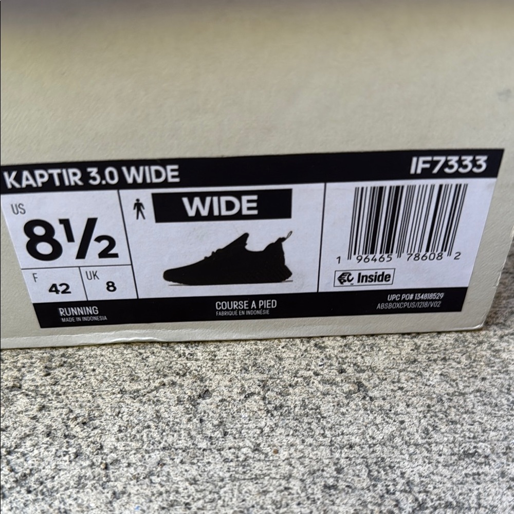 Adidas Black kaptir 3.0 men’s size 8.5 wide with - Picture 7 of 7